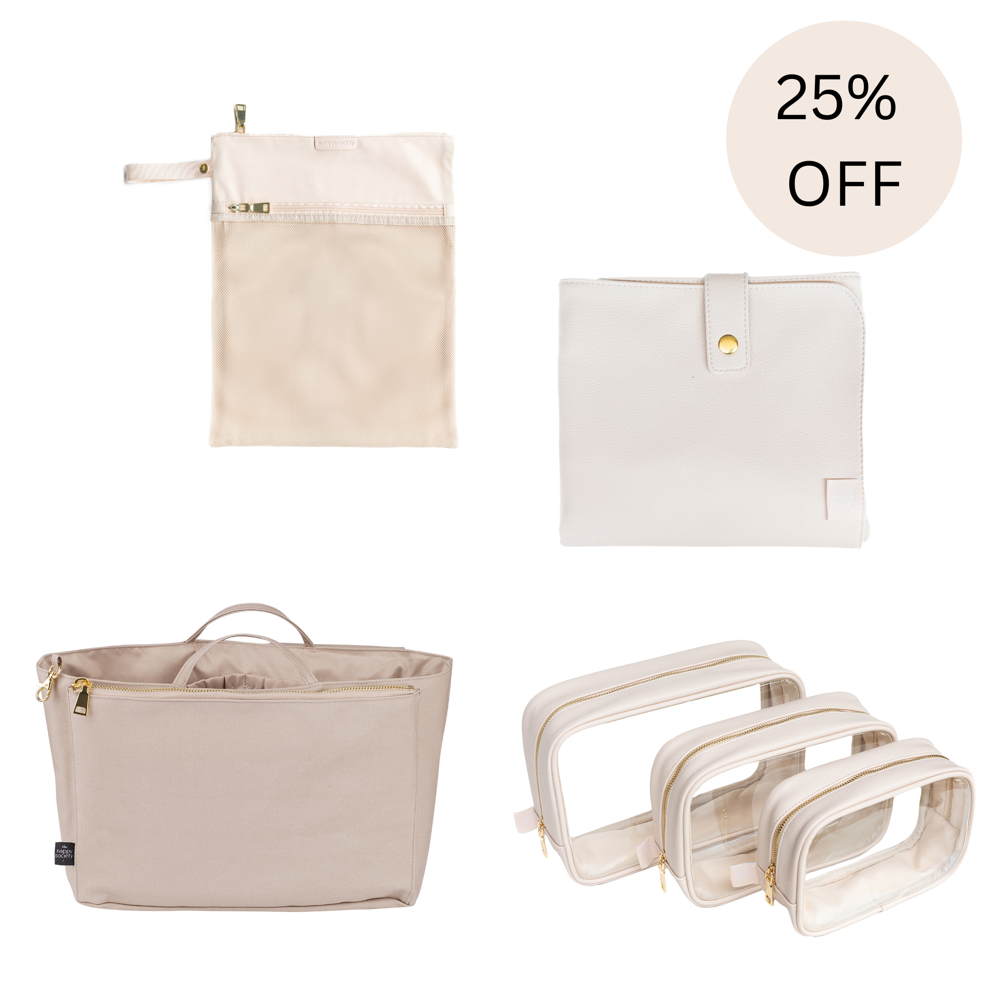 Ultimate Baby Bag Insert Bundle - Beige