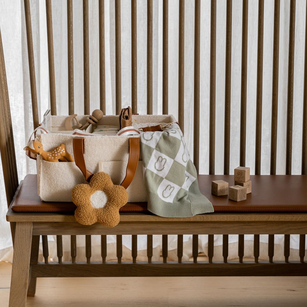 Teddy Cream nappy caddy in the nursery