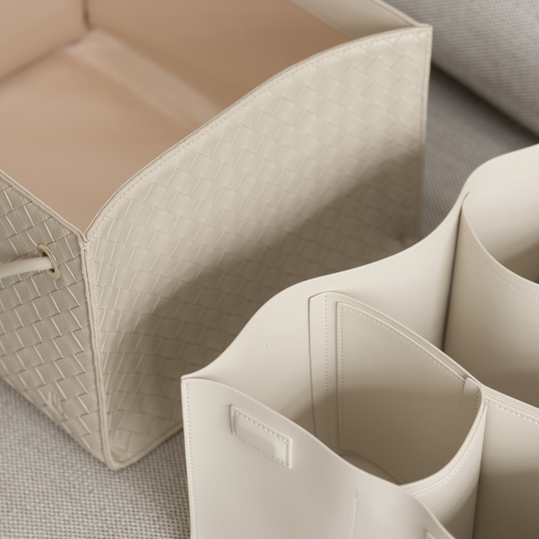 The Edition Cream nappy caddy detail