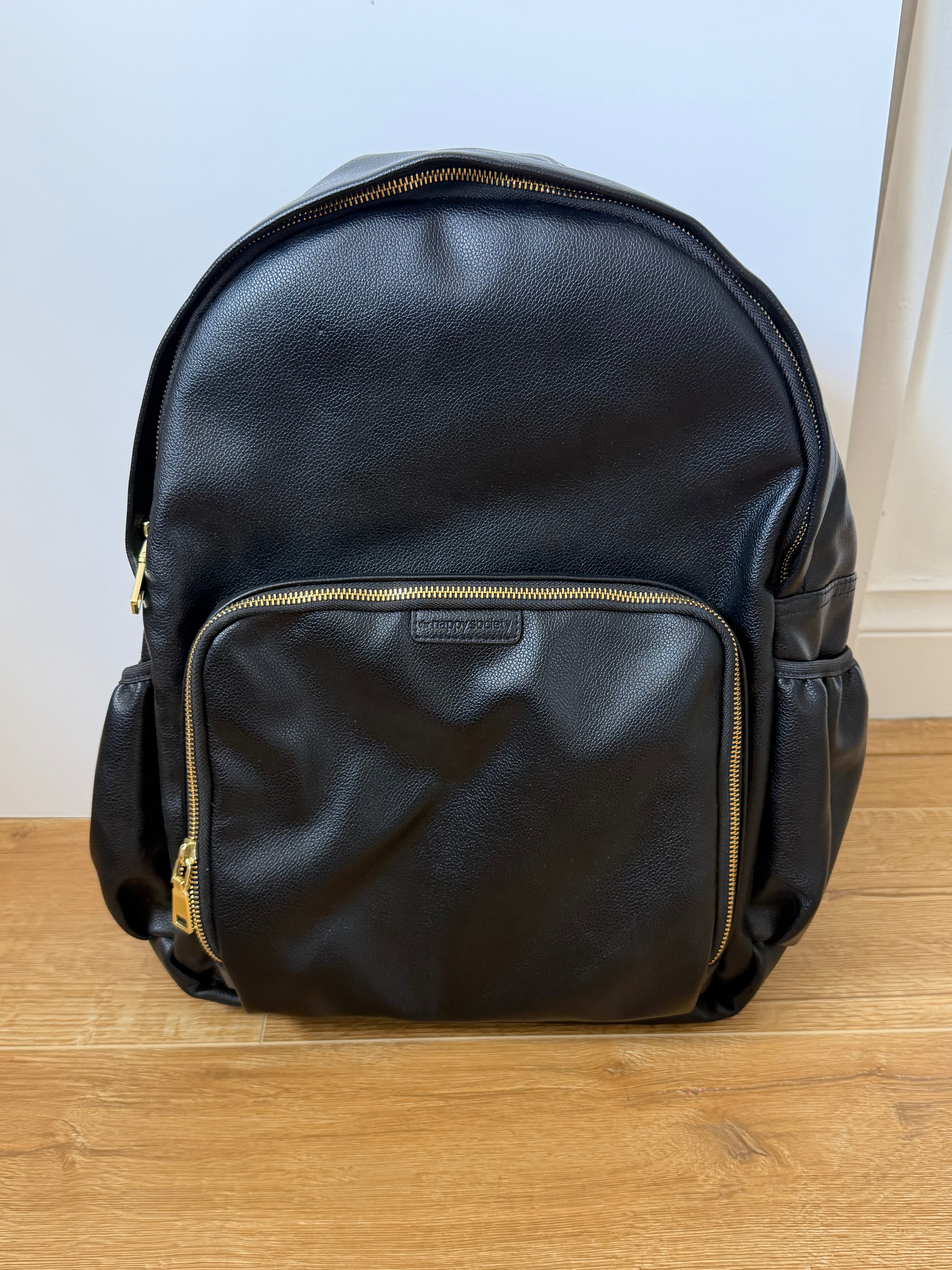 black leather baby backpack Vegan Leather Baby Bag Backpack