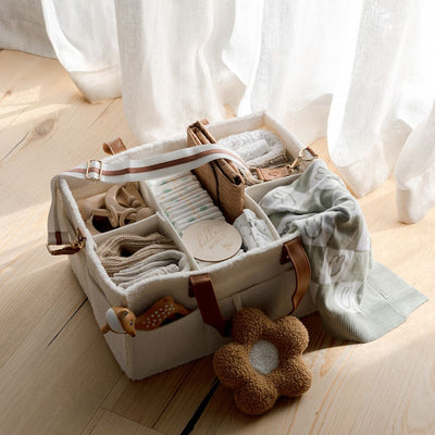 Teddy Cream nursery caddy with removable dividers