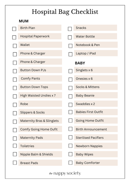 Hospital Bag Checklist