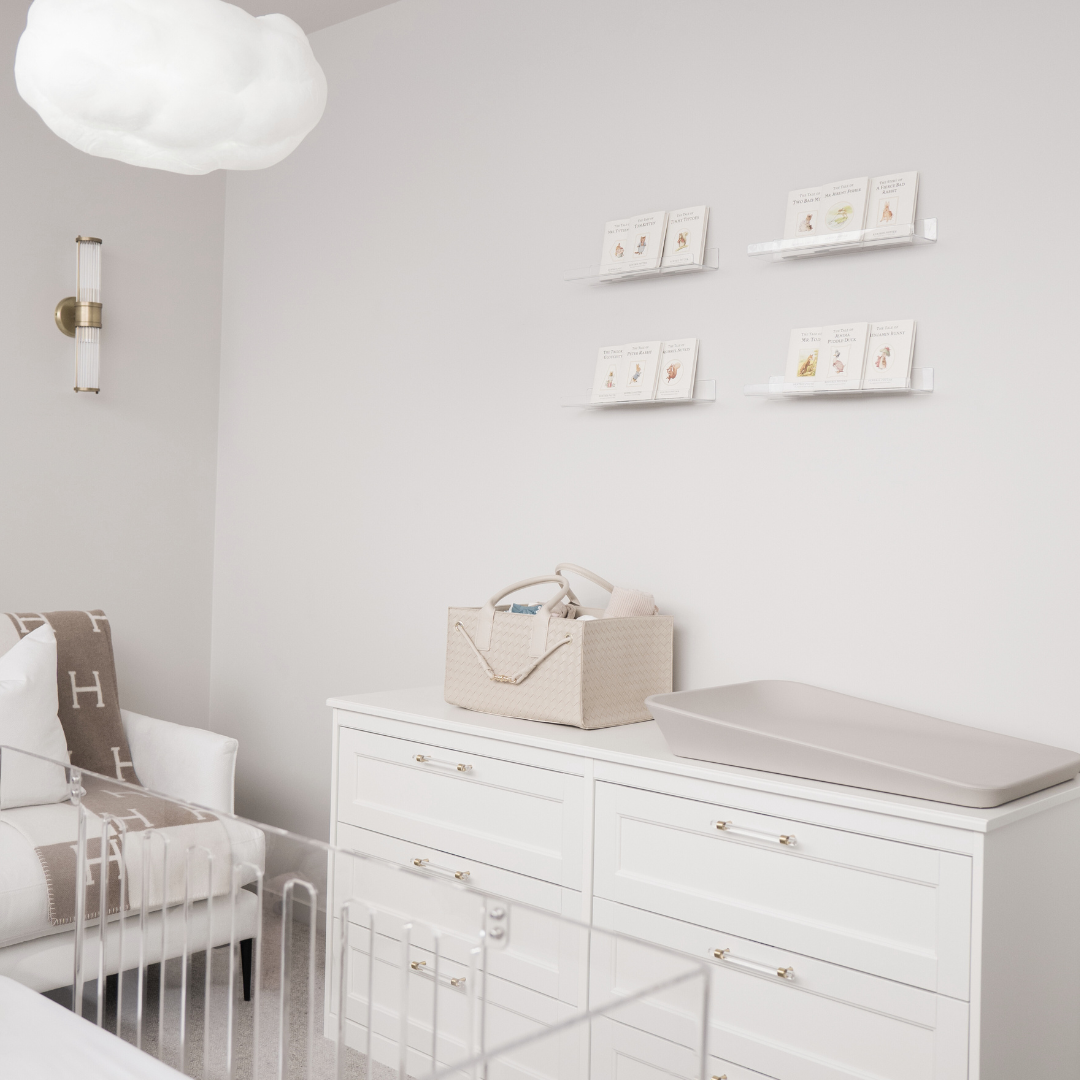 The Edition Cream nappy caddy styled