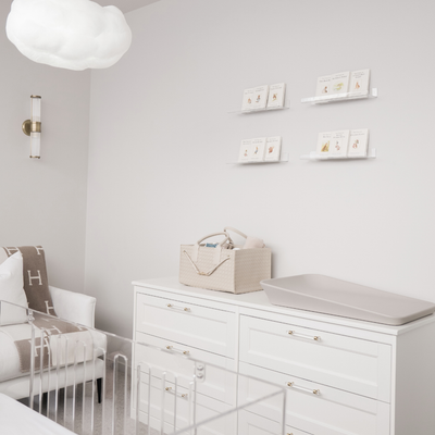 The Edition Cream nappy caddy styled