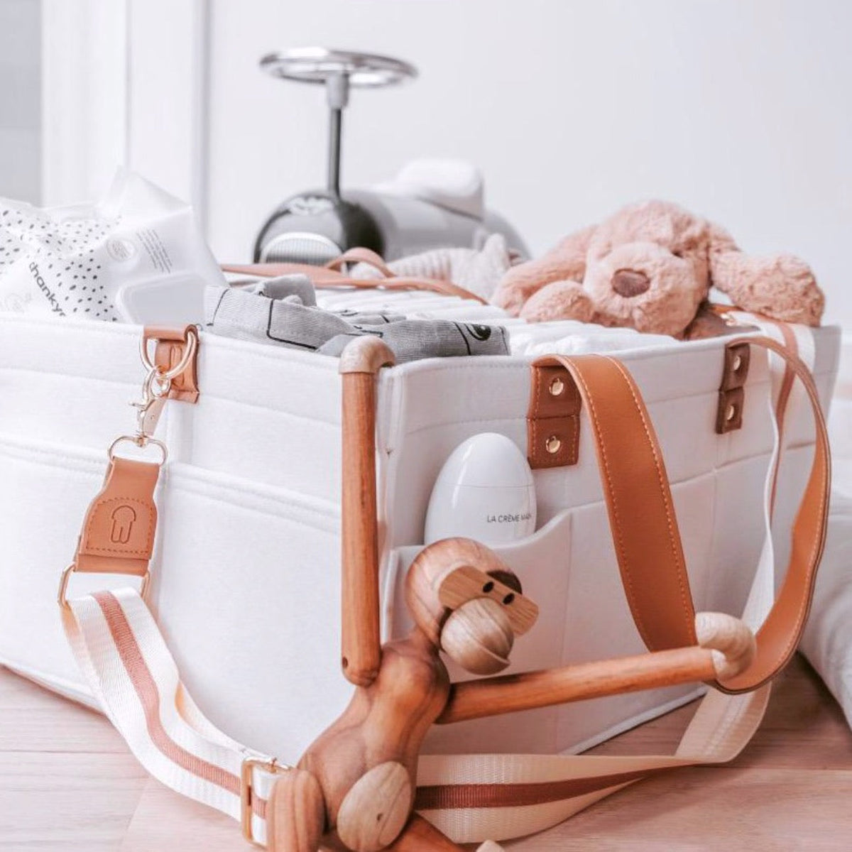 Classic Cream nursery caddy in use