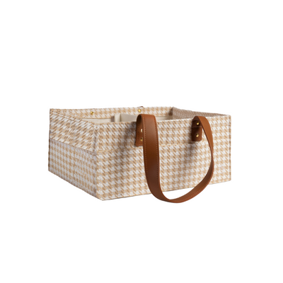 Bunnie Caddie Mini Houndstooth Tan nappy caddy