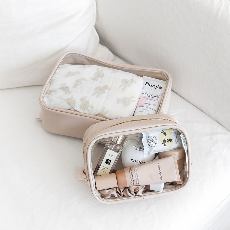 Beige Organisation Cube Sets packed for mums day out